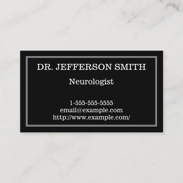 Classy & Minimal Neurologist Business Card (Front)