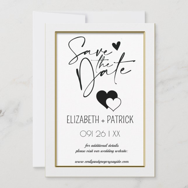 Classy minimalist , save the date invitation (Front)