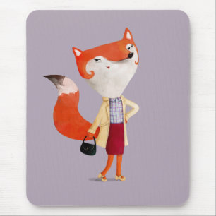 Classy Mod Fox Girl Mouse Mat