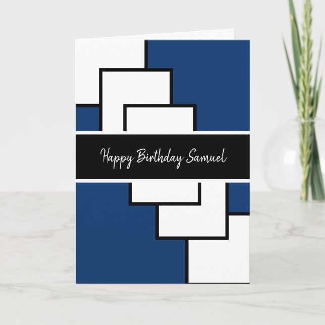 Classy Modern Abstract Birthday Card (Front)