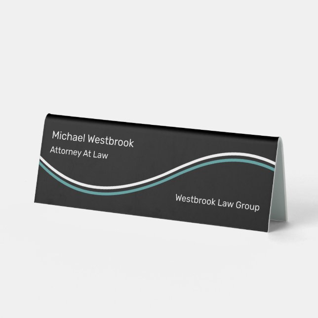 Classy Modern Attorney Desk Name Plate (Front)