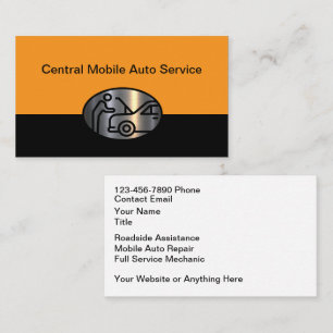 Classy Modern Auto Mechanic Roadside Assistance Business Card