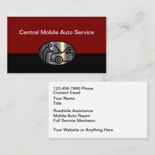 Classy Modern Auto Mechanic Roadside Assistance Business Card