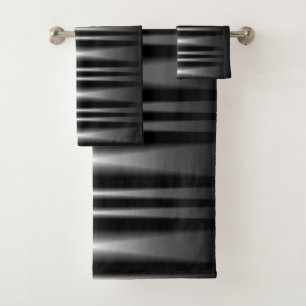 Classy Modern Black and White Pattern Bath Towel Set