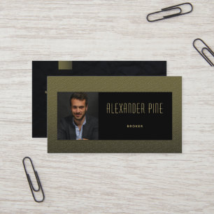 Classy Modern Black Gold Professional Photo Business Card