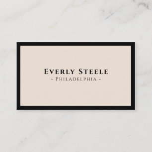Classy Modern Black Ivory Elegant Stylist Services Business Card