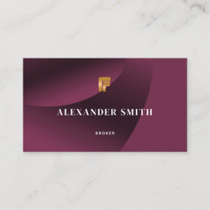 Classy Modern Burgundy Gold Professional Photo Business Card