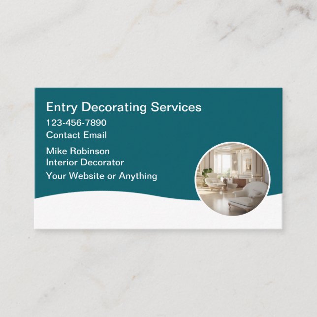 Classy Modern Decorating Services Business Cards (Front)