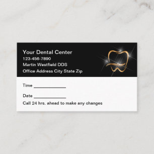 Classy Modern Dentist Office Appointment Cards 