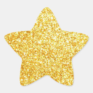 Classy Modern Elegant Blank Gold Glitter Template Star Sticker