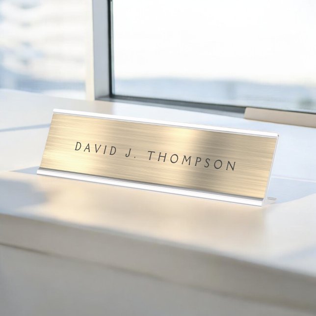Classy Modern Executive Gold Professional Desk Name Plate (Creator Uploaded)