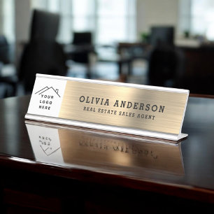 Classy Modern Executive Gold Professional Desk Name Plate