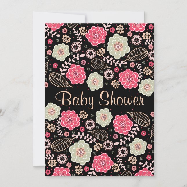 Classy Modern Floral Baby Shower Invitation (Front)