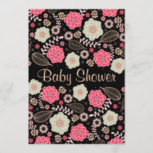 Classy Modern Floral Baby Shower Invitation