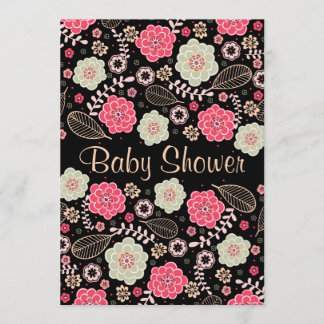Classy Modern Floral Baby Shower Invitation