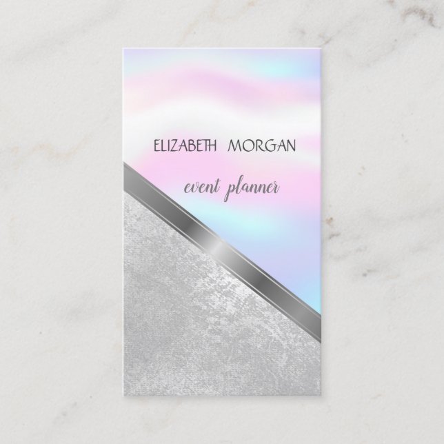 Classy Modern Geometric,Abstract Holographic Business Card (Front)