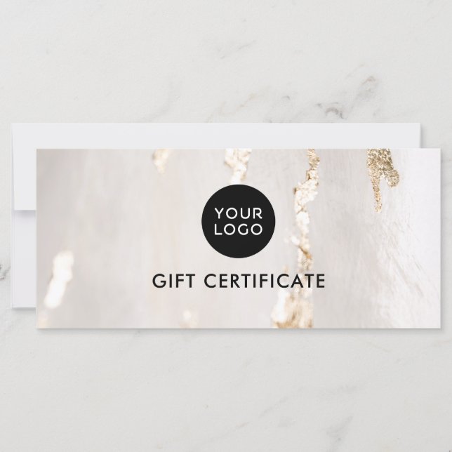 Classy Modern Gold Foil Gift Certificate/Voucher (Front)