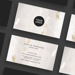 Classy Modern Gold Foil Logo Business Cards