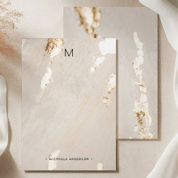 Classy Modern Gold Foil Monogram & Name Stationery Card
