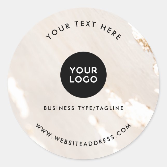 Classy Modern Gold Foil Professional Business Classic Round Sticker (Front)