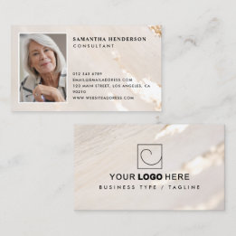 Classy Modern Gold Foil Professional Logo & Photo Business Card