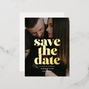 Classy Modern Gold Foil Save the Date Card