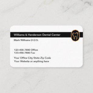 Classy Modern Golden Tooth Dentist Business Card