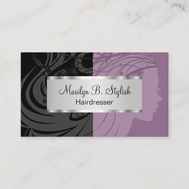 Classy Modern Hairdresser Business Card (Front)