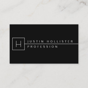 Classy Modern Minimalist Black & White Business Card