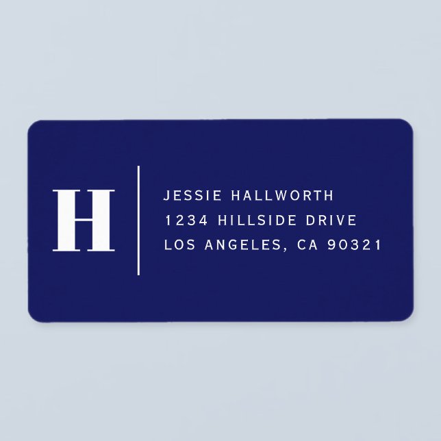 Classy Modern Navy Blue Return Address Label (Creator Uploaded)