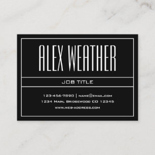 Classy Modern Professional White & Black Business Card