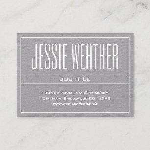 Classy Modern Professional White on Premium Grey Business Card