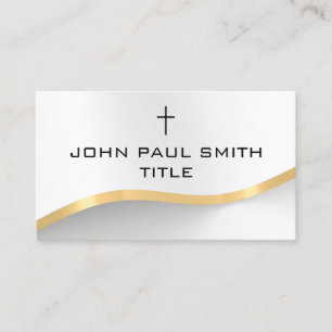 Classy Modern Silver Gold Christian Cross Business Card