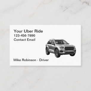 Classy Modern Simple Uber Driver Taxi Business Card