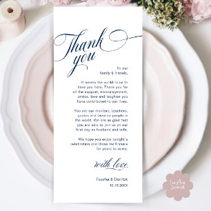 Classy Modern Wedding Place Setting Thank You Card