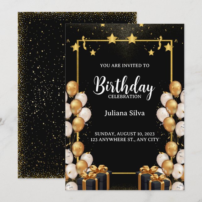 Classy Moments Birthday Celebration Invitation (Front/Back)