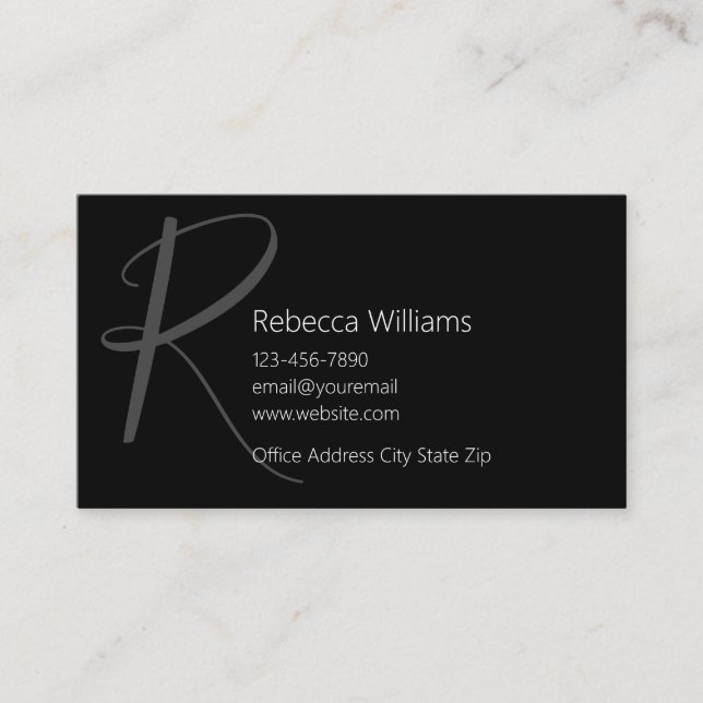 Classy Monogram Business Cards Design Template (Front)