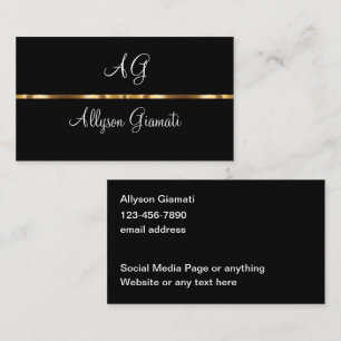 Classy Monogram Business Professional Business Card