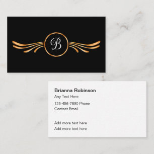 Classy Monogram Business Profile Cards