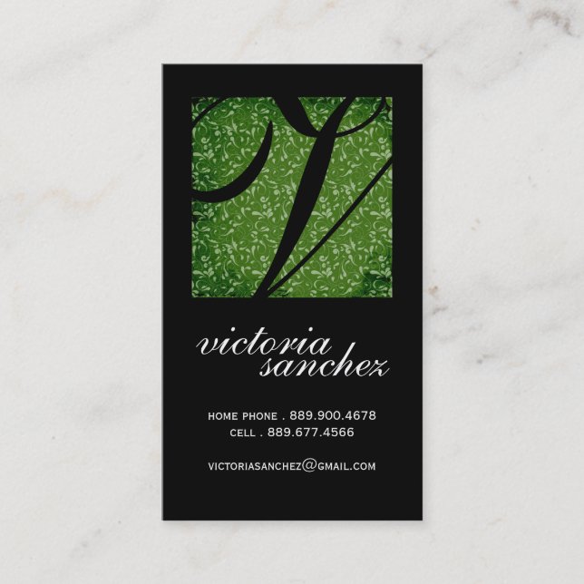 Classy Monogram Calling Cards (Front)