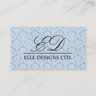 Classy Monogram Damask Business Card