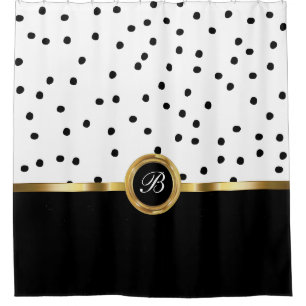 Classy Monogram Design Shower Curtain