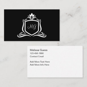 Classy Monogram Elegant Business Cards