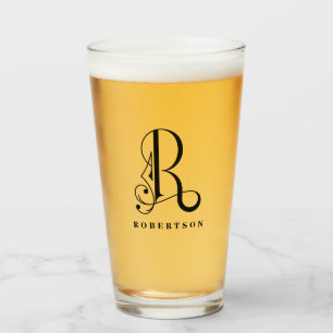 Classy Monogram Initia lR with Last Name Glass