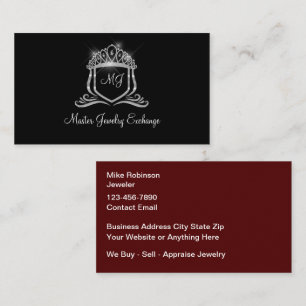 Classy Monogram Jewelry Store  Business Card