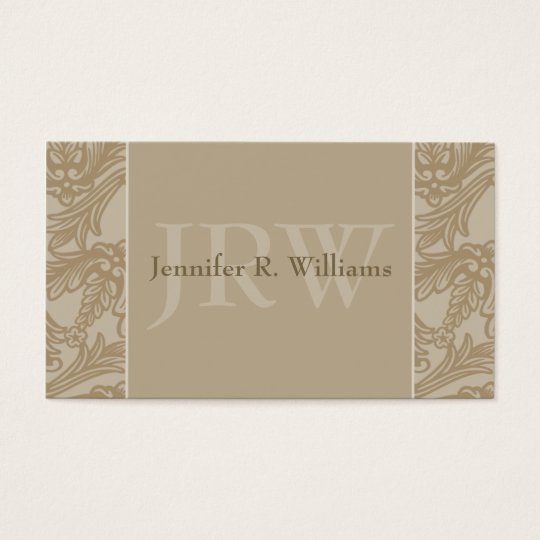 Classy Monogram Latte Business Card