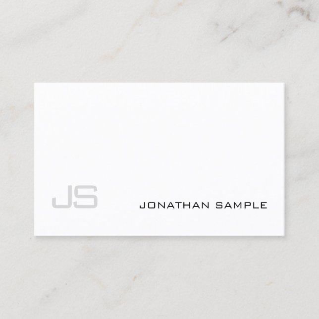 Classy Monogram Minimalist Design Artistic Plain Business Card (Front)