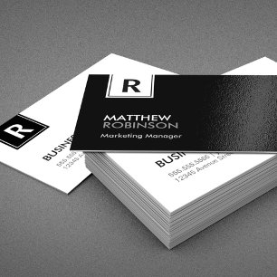 Classy Monogram - Modern Black and White Business Card