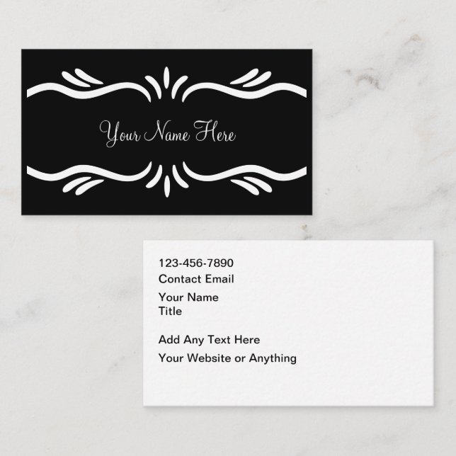 Classy Monogram Name Drop Business Cards (Front/Back)