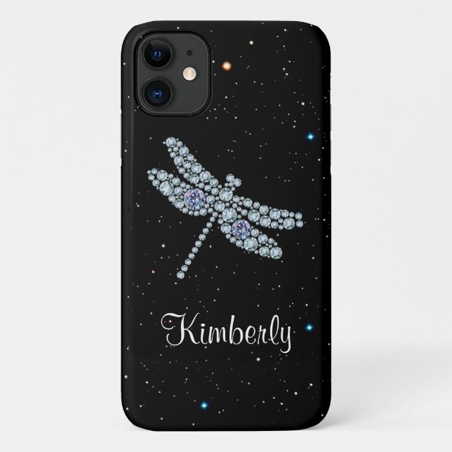 Classy Monogram Nature Bling Rhinestones Case-Mate iPhone Case (Back)